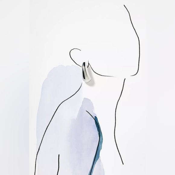 Silver Drop Statement Earrings - Picture 8 of 8